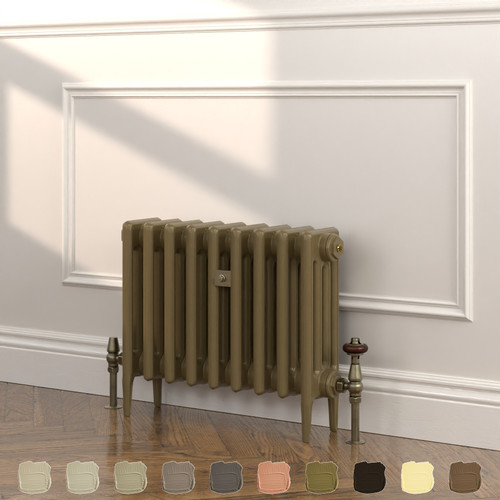 CI-RC460-BRN-TH - Richmond Brown 4 Column Victorian Cast Iron Radiator H460mm x W1373mm