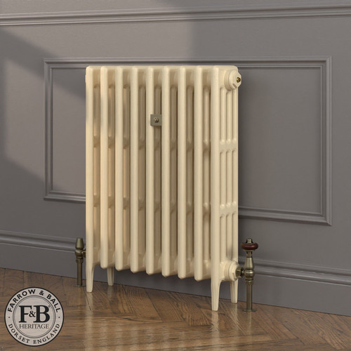 CI-RC760-CRM-FB-LS04 - Richmond Cream 4 Column Victorian Cast Iron Radiator H760mm x W217mm