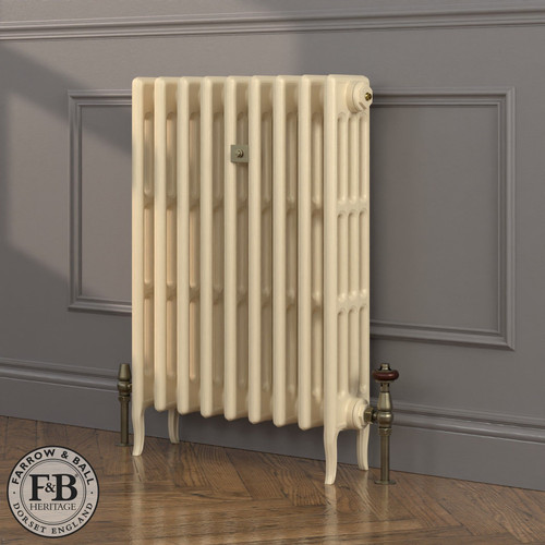 CI-RC813-CRM-FB-LS04 - Richmond Cream 4 Column Victorian Cast Iron Radiator H813mm x W1116mm