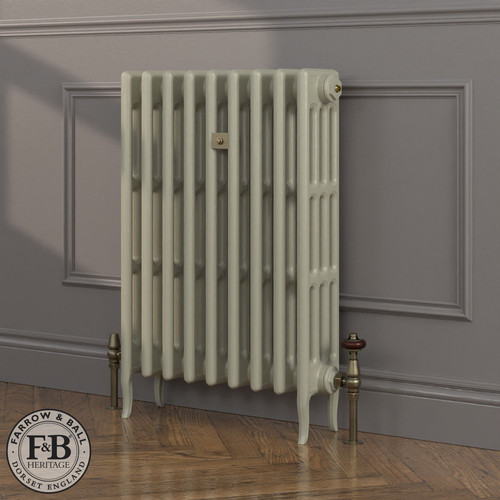 CI-RC813-GRY-FB-LS04 - Richmond Grey 4 Column Victorian Cast Iron Radiator H813mm x W335mm