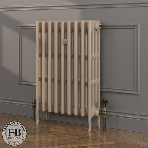 CI-RC813-NEU-FB-LS04 - Richmond Neutral 4 Column Victorian Cast Iron Radiator H813mm x W695mm