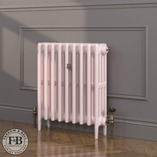 CI-RC660-PNK-FB-LS04 - Richmond Pink 4 Column Victorian Cast Iron Radiator H660mm x W2197mm