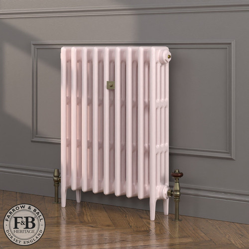 CI-RC760-PNK-FB-LS04 - Richmond Pink 4 Column Victorian Cast Iron Radiator H760mm x W523mm