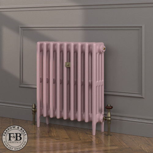 CI-RC660-PUR-FB-LS04 - Richmond Purple 4 Column Victorian Cast Iron Radiator H660mm x W837mm