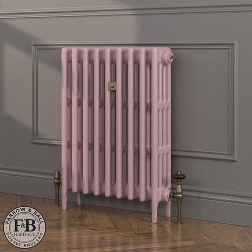CI-RC760-PUR-FB-LS04 - Richmond Purple 4 Column Victorian Cast Iron Radiator H760mm x W706mm