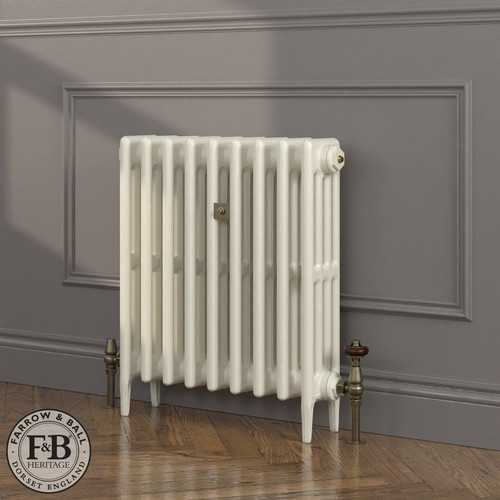 CI-RC660-WHT-FB-LS04 - Richmond White 4 Column Victorian Cast Iron Radiator H660mm x W1023mm