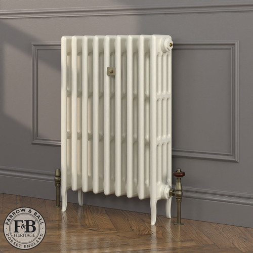 CI-RC813-WHT-FB-LS04 - Richmond White 4 Column Victorian Cast Iron Radiator H813mm x W2138mm