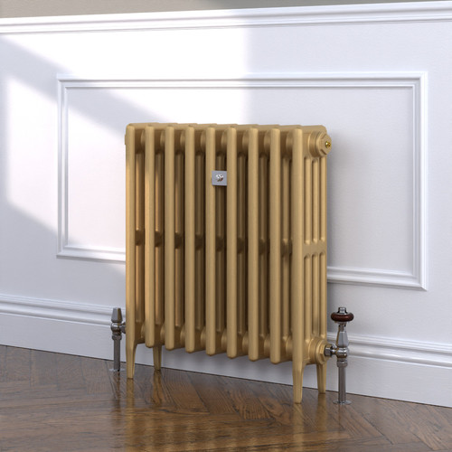 CI-RC660-GLD-TH - Richmond Gold 4 Column Victorian Cast Iron Radiator H660mm x W1146mm