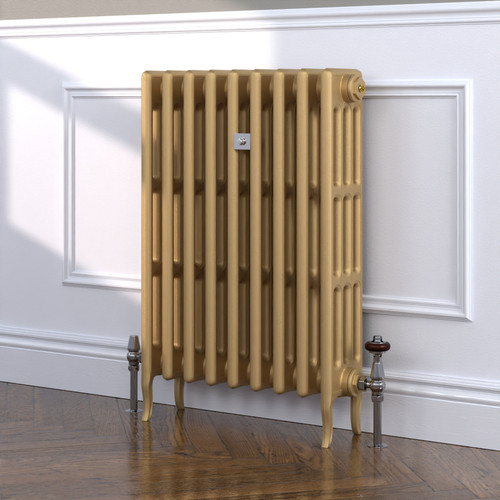 CI-RC813-GLD-TH - Richmond Gold 4 Column Victorian Cast Iron Radiator H813mm x W1597mm