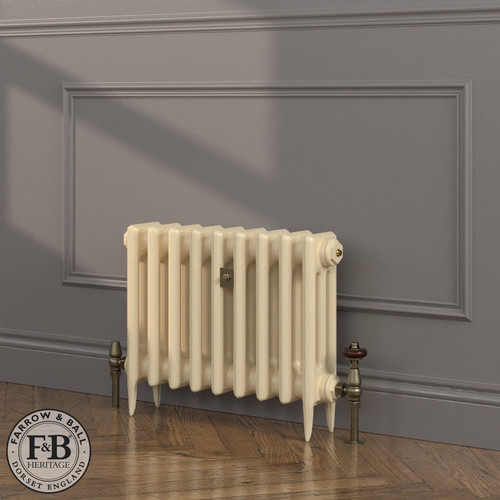 CI-SH450-CRM-FB-LS04 - Shelbourne Cream 3 Column Victorian Cast Iron Radiator H450mm x W513mm