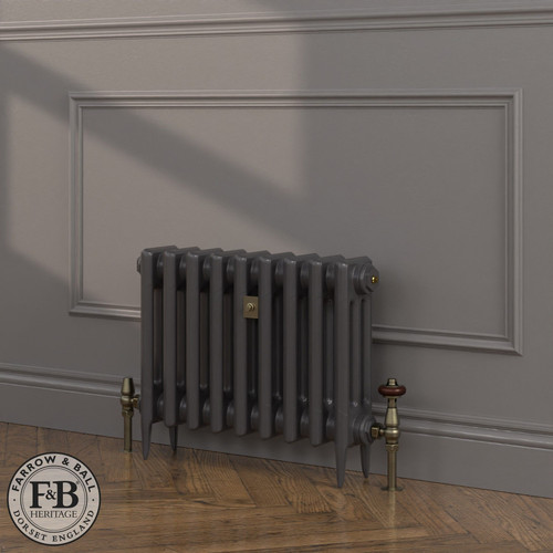 CI-SH450-BLK-FB-LS04 - Shelbourne Black 3 Column Victorian Cast Iron Radiator H450mm x W991mm