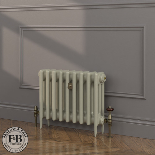 CI-SH450-GRY-FB-LS04 - Shelbourne Grey 3 Column Victorian Cast Iron Radiator H450mm x W1470mm