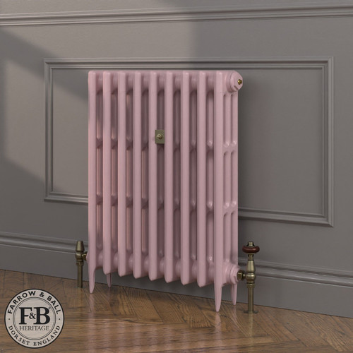 CI-SH745-PUR-FB-LS04 - Shelbourne Purple 3 Column Victorian Cast Iron Radiator H745mm x W1569mm
