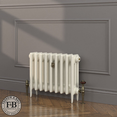 CI-SH450-WHT-FB-LS04 - Shelbourne White 3 Column Victorian Cast Iron Radiator H450mm x W871mm