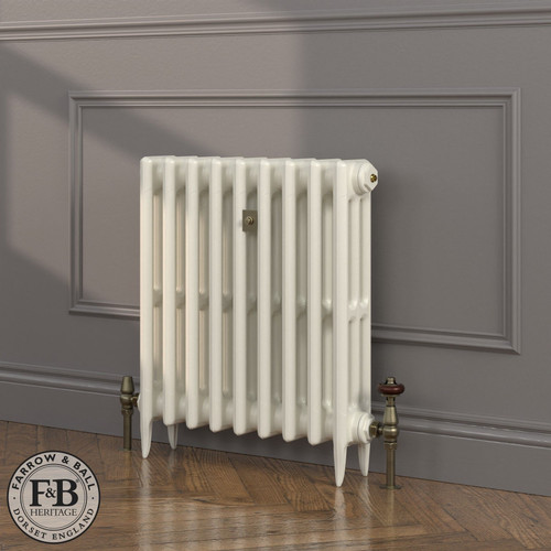 CI-SH645-WHT-FB-LS04 - Shelbourne White 3 Column Victorian Cast Iron Radiator H645mm x W1967mm