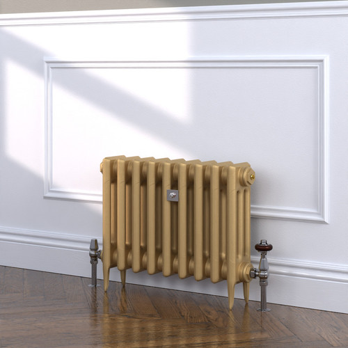 CI-SH450-GLD-TH - Shelbourne Gold 3 Column Victorian Cast Iron Radiator H450mm x W1769mm