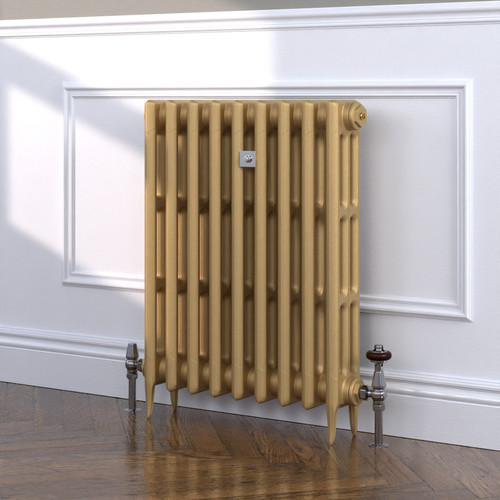 CI-SH745-GLD-TH - Shelbourne Gold 3 Column Victorian Cast Iron Radiator H745mm x W1569mm