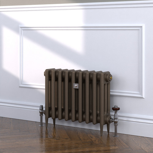 CI-SH450-BRZ-TH - Shelbourne Bronze 3 Column Victorian Cast Iron Radiator H450mm x W393mm
