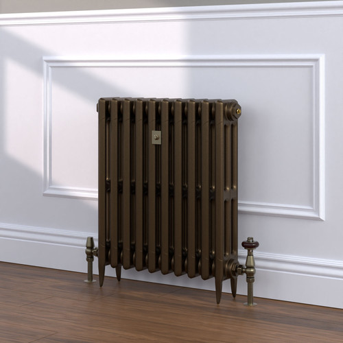 CI-SH645-BRZ-TH - Shelbourne Bronze 3 Column Victorian Cast Iron Radiator H645mm x W940mm