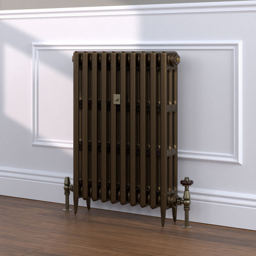 CI-SH745-BRZ-TH - Shelbourne Bronze 3 Column Victorian Cast Iron Radiator H745mm x W1262mm
