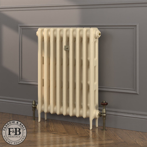 CI-RK760-CRM-FB-LS04 - Rook Cream 2 Column Victorian Cast Iron Radiator H760mm x W2262mm