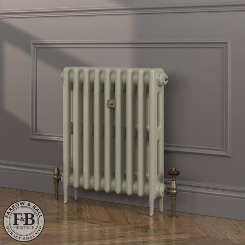 CI-RK660-GRY-FB-LS04 - Rook Grey 2 Column Victorian Cast Iron Radiator H660mm x W2057mm