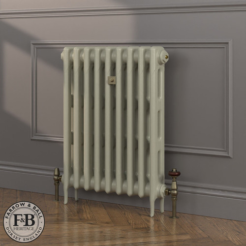 CI-RK760-GRY-FB-LS04 - Rook Grey 2 Column Victorian Cast Iron Radiator H760mm x W777mm