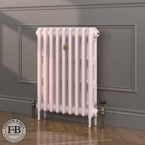 CI-RK760-PNK-FB-LS04 - Rook Pink 2 Column Victorian Cast Iron Radiator H760mm x W591mm