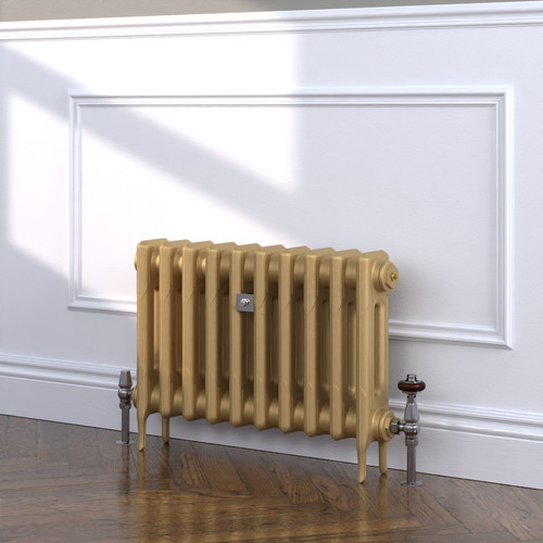 CI-RK460-GLD-TH - Rook Gold 2 Column Victorian Cast Iron Radiator H460mm x W1793mm