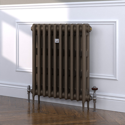 CI-RK760-BRZ-TH - Rook Bronze 2 Column Victorian Cast Iron Radiator H760mm x W1767mm