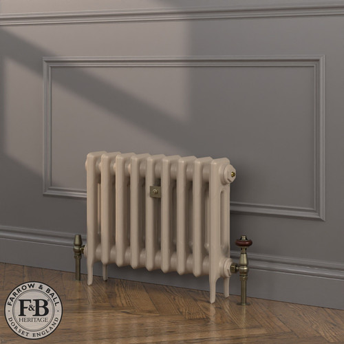 CI-RK460-NEU-FB-LS04 - Rook Neutral 2 Column Victorian Cast Iron Radiator H460mm x W519mm