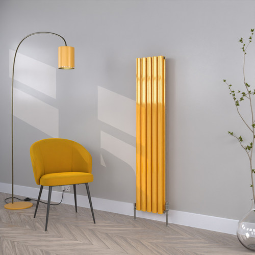 HE-1500-295D-RAL-1023-TRAFFIC-YELLOW-GLOSS-LS00 - Helios Colour Vertical Double Radiator H1500mm X W295mm