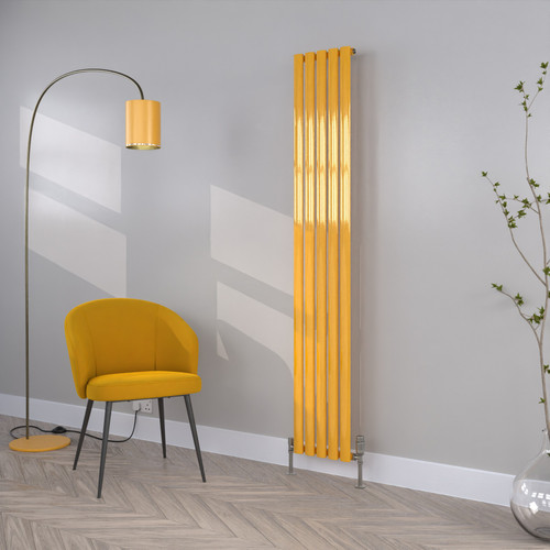 HE-1800-295S-RAL-1023-TRAFFIC-YELLOW-GLOSS-LS00 - Helios Colour Vertical Single Radiator H1800mm X W295mm