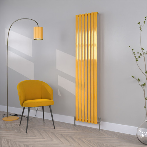 HE-1800-413S-RAL-1023-TRAFFIC-YELLOW-GLOSS-LS00 - Helios Colour Vertical Single Radiator H1800mm X W413mm