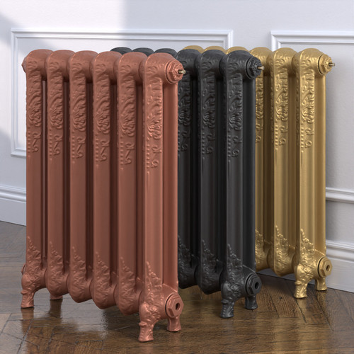 CI-WN-740-MET-COPPER-NAT-CAST-MET-GOLD-02-ALT00 - Winchester 2 Column Electric Cast Iron Radiator H740mm x W744mm