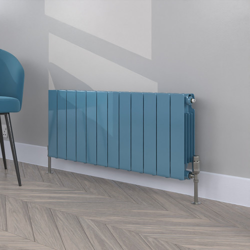 ALT-407-RAL-5024-PASTEL-BLUE-GLOSS-LS00 - Altherma Aluminium Horizontal Radiator - Heat Pump Ready - Custom Colour - H407mm X W1140mm