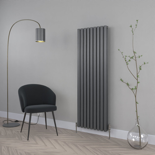 FM-1600D-ANTHRACITE - Fairmont Anthracite Double Vertical Designer Radiator H1600 x W420