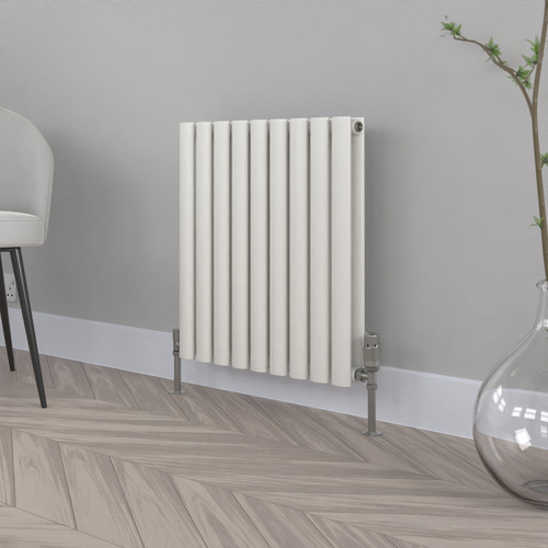 FM-600D-WHITE - Fairmont White Double Horizontal Designer Radiator H600 x W360