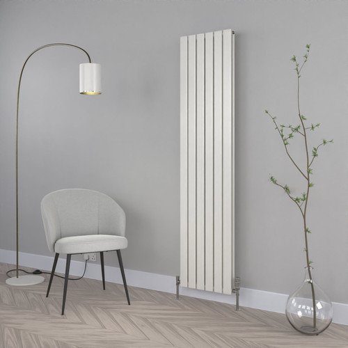 HT-1800D-WHITE-RAL-9016 - Hilton White Single Vertical Designer Radiator H1800 x W420