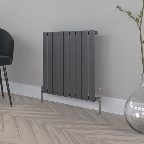 HT-600S-ANTHRACITE-RAL-7016 - Hilton Anthracite Single Horizontal Designer Radiator H600 x W1190