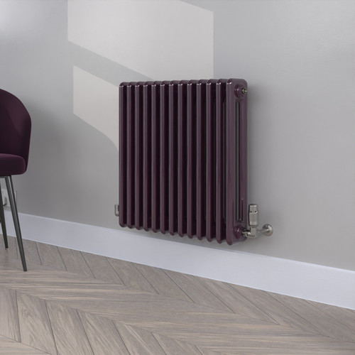 NC-600X599C-RAL-4007-PURPLE-VIOLET-GLOSS-LS00 - Neo Column Colour Horizontal Radiator H600mm X W599mm