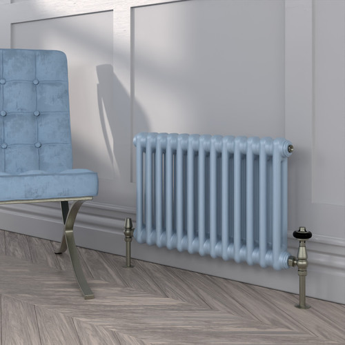 HR2-400-FARROW-BALL-HERITAGE-PAINT-FINISH-089-LULWORTH-BLUE-DURABLE-MATT-LS00 - Heritage Colour 2 Column Radiator H400 x 1220mm