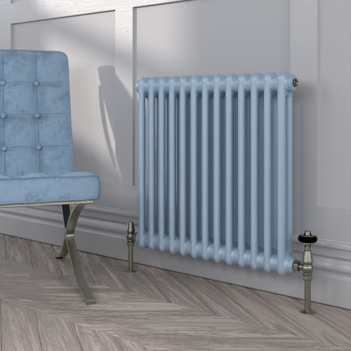 HR2-600-FARROW-BALL-HERITAGE-PAINT-FINISH-089-LULWORTH-BLUE-DURABLE-MATT-LS00 - Heritage Colour 2 Column Radiator H600mm X W1404mm