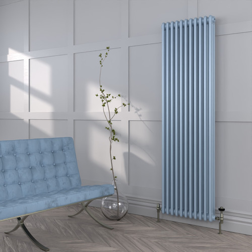 HR3-1800-FARROW-BALL-HERITAGE-PAINT-FINISH-089-LULWORTH-BLUE-DURABLE-MATT-LS00 - Heritage Colour 3 Column Vertical Radiator H1800mm X W530mm