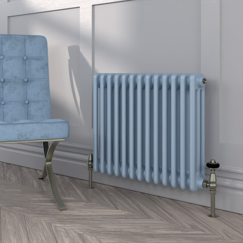 HR3-500-FARROW-BALL-HERITAGE-PAINT-FINISH-089-LULWORTH-BLUE-DURABLE-MATT-LS00 - Heritage Colour 3 Column Radiator H500mm X W1404mm
