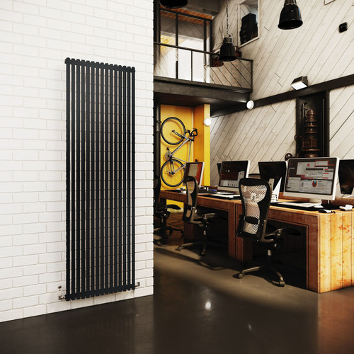 DQ-VUL-V-S-G-LS00 - DQ Vulcano Vertical Single Radiator H571mm X W920mm Dark Grey