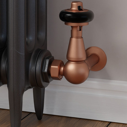 T-MAN-022-CR-BC-CU00 - Eastbury Traditional Manual Corner Brushed Copper Radiator Valves