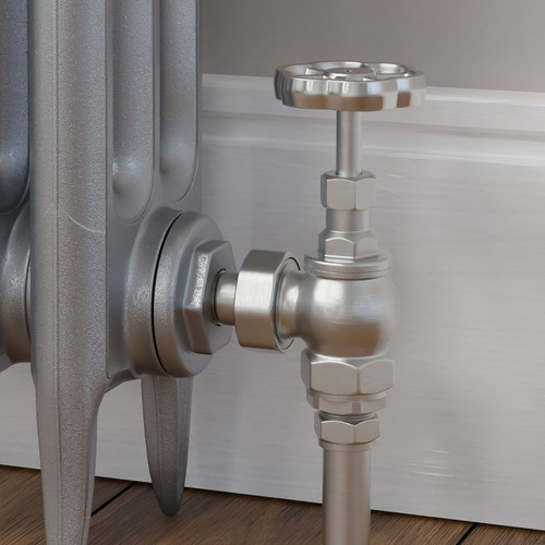 T-MAN-038-AG-SN-CU00 - Rufford Traditional Manual Angled Brushed Satin Nickel Radiator Valves