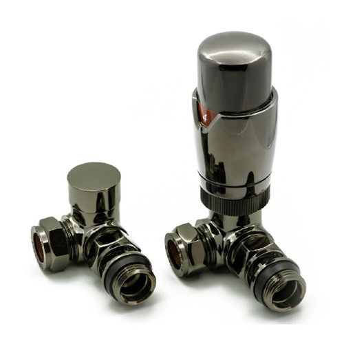 RE-VLV-MDLLC - Reina Modal Modern Thermostatic Corner Radiator Valve - Oiled Bronze