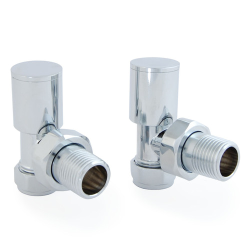 RE-VLV-PRT-A - Reina Portland Modern Manual Angled Radiator Valve - Chrome